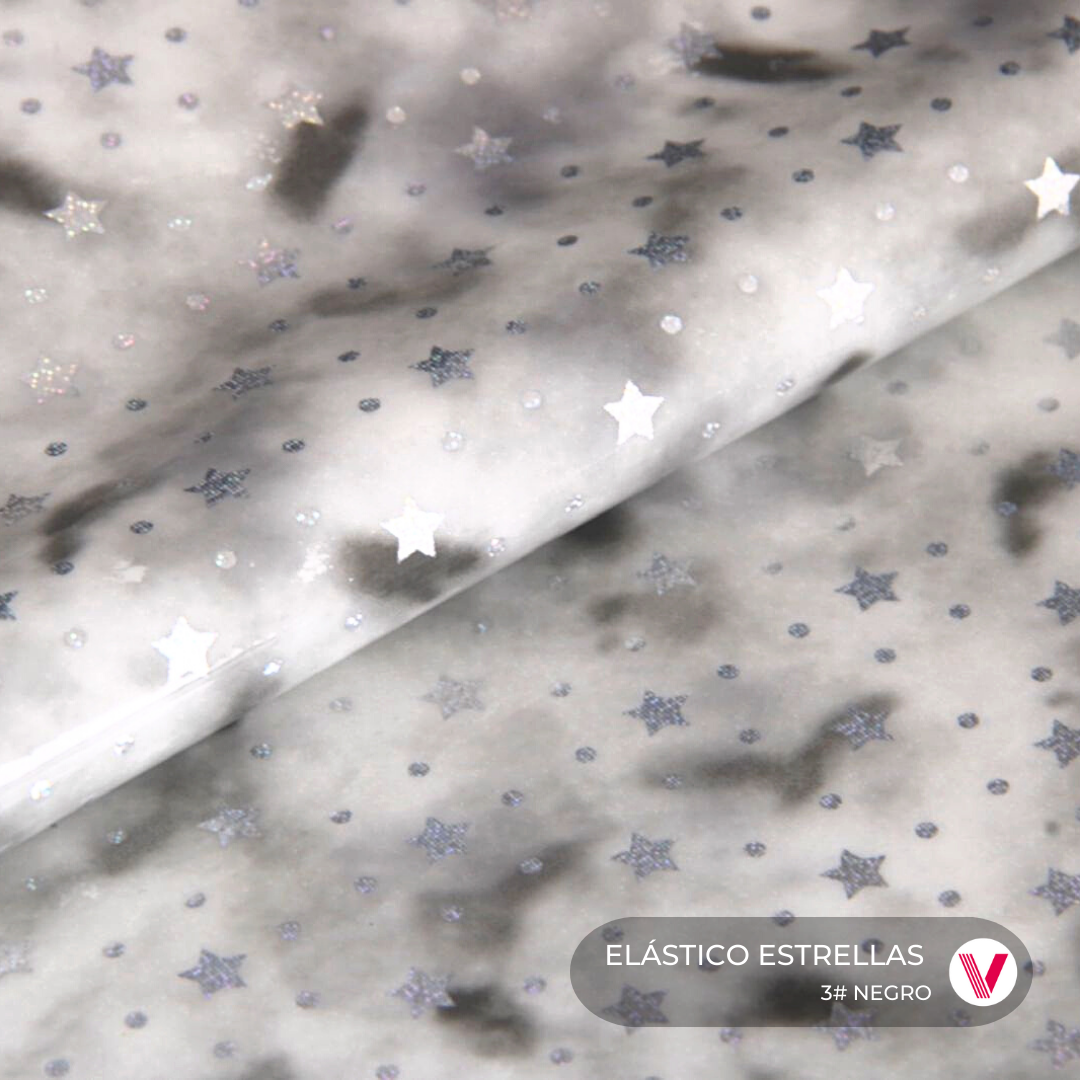 Elástico Estrellas Negro