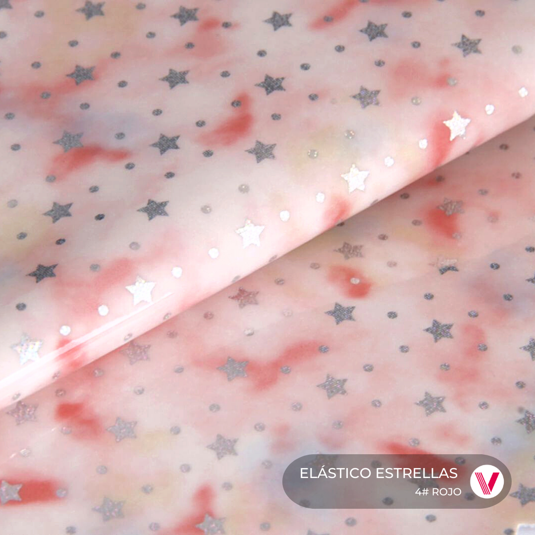 Elástico Estrellas Rojo