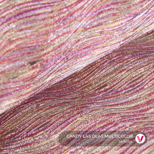 Sintetico Candy Olas Multicolor Rosa