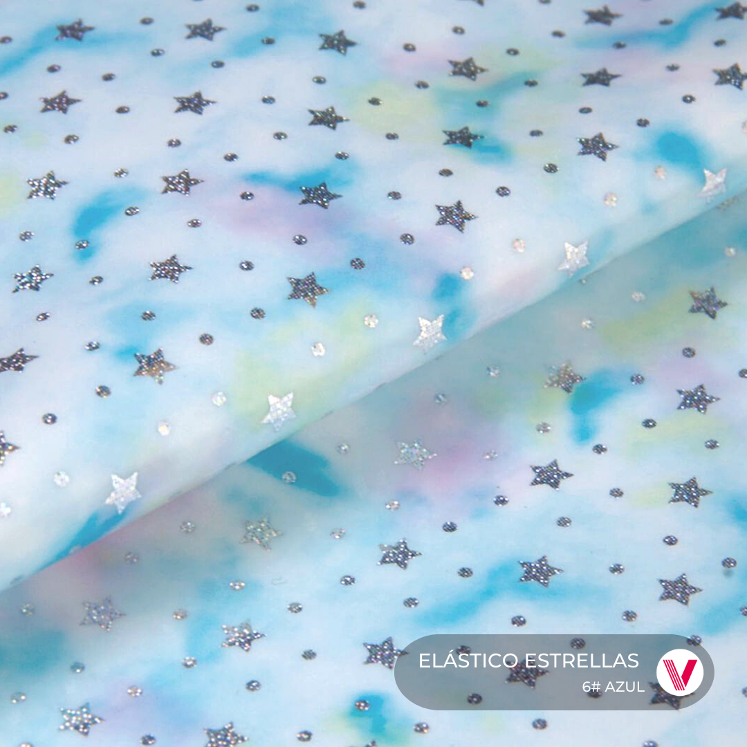 Elástico Estrellas Azul