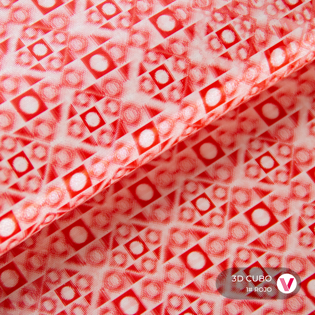 Sintetico 3D Cubo Rojo