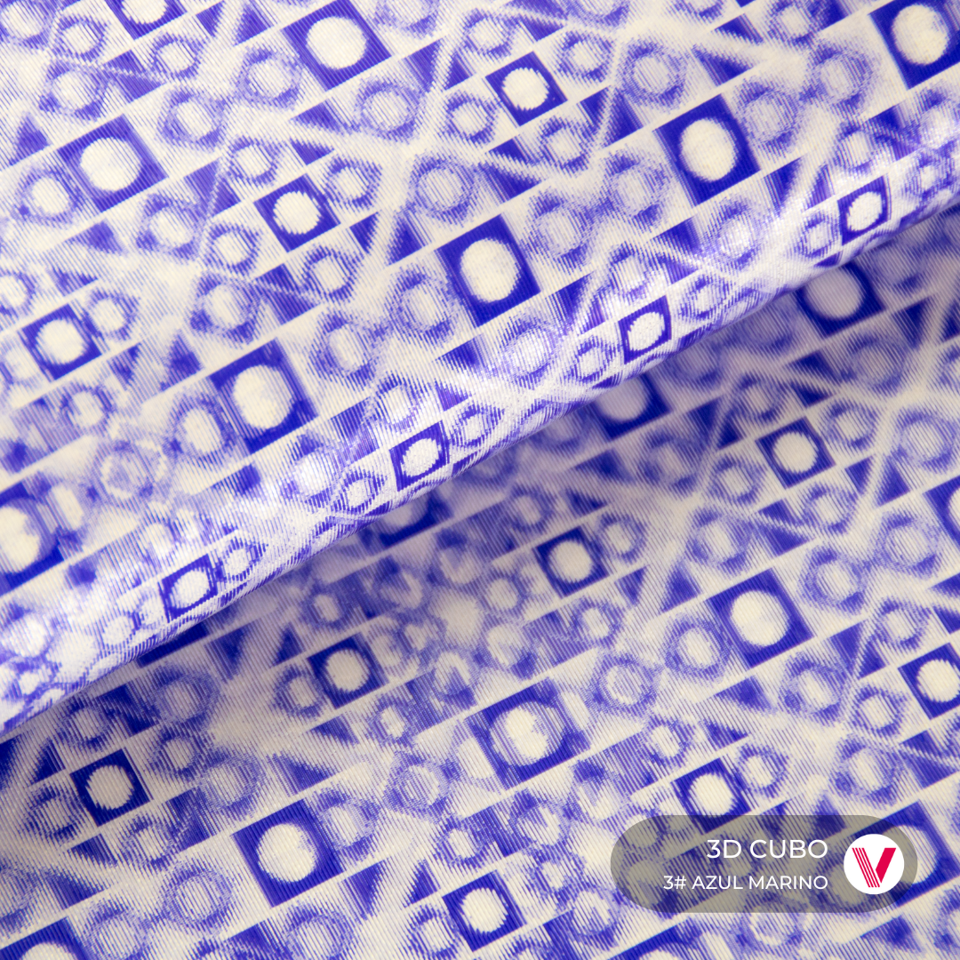 Sintetico 3D Cubo Azul Marino