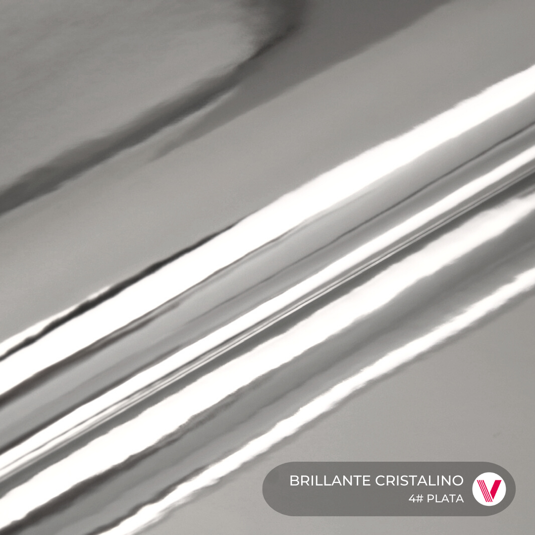 Sintetico Brillante Cristalino Plata