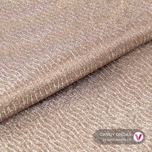 Sintetico Candy Ondas Oro Amarillo
