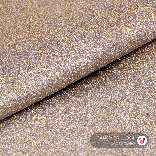 Sintetico Candy Brillosa Oro Claro