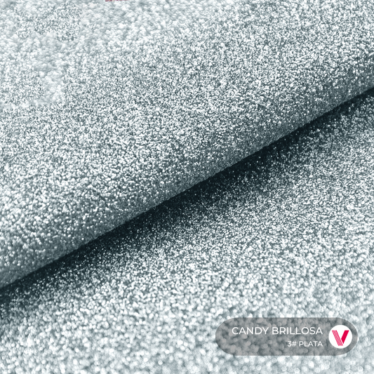 Sintetico Candy Brillosa Plata