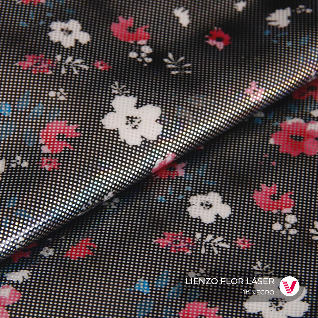 Lienzo Flor Laser Negro