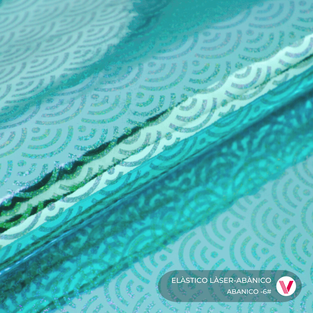 Sintetico Elástico Láser Abanico Aqua