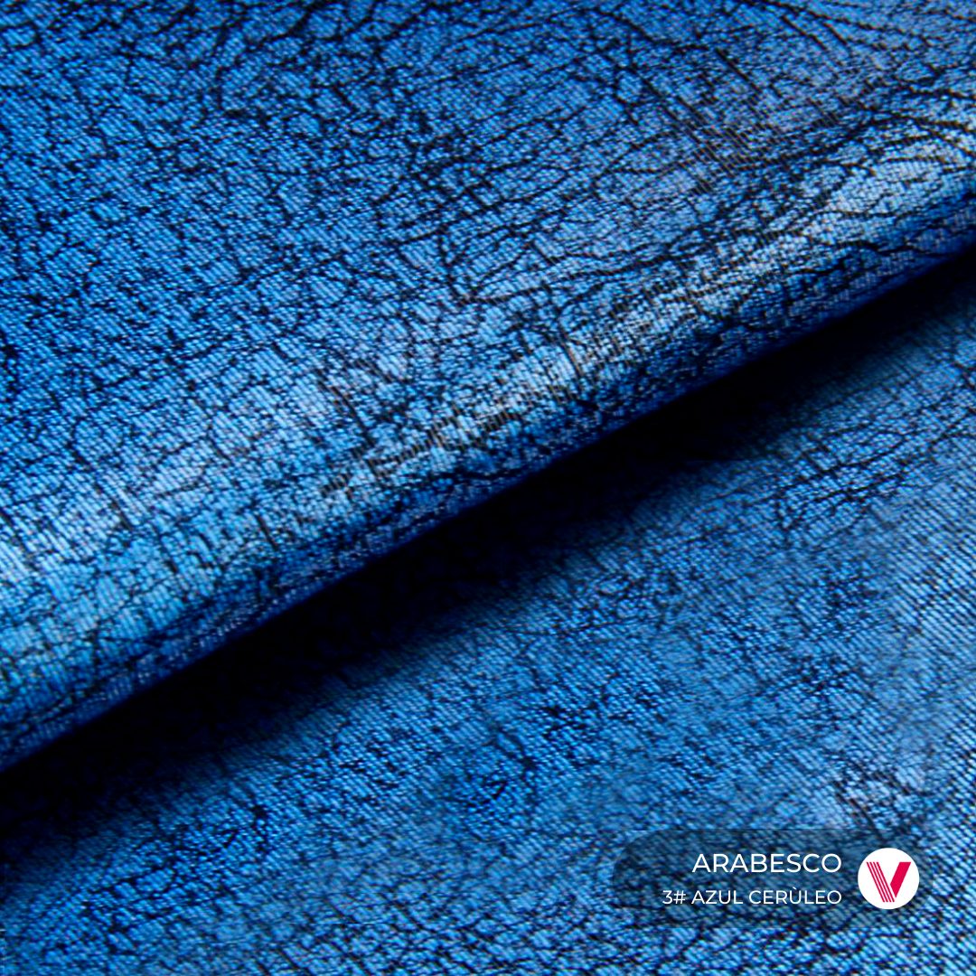Sintetico Arabesco Azul Ceruleo