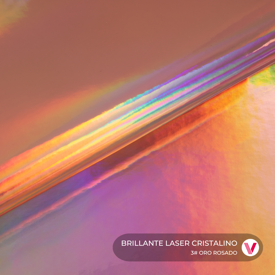 Sintetico Brillante Cristalino Laser Oro Rosado