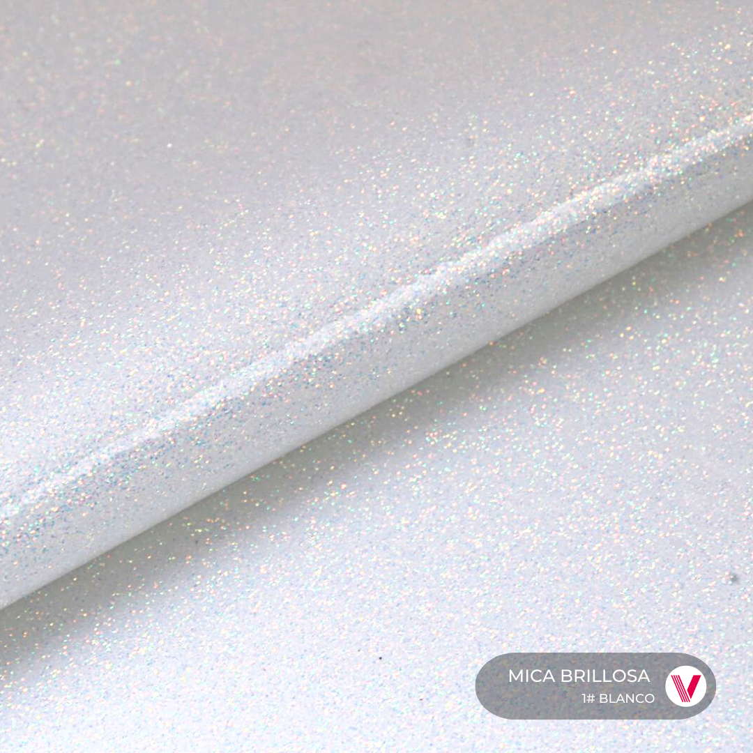 Sintetico Mica Brillosa Blanco