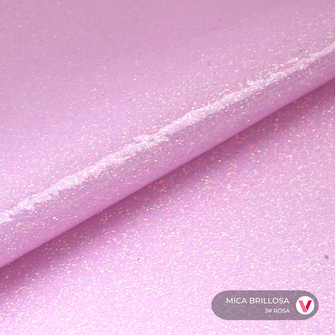 Sintetico Mica Brillosa Rosa