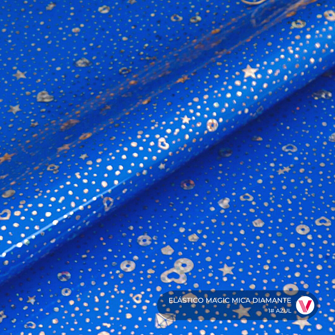 Sintetico Elástico Magic Mica Diamante Azul