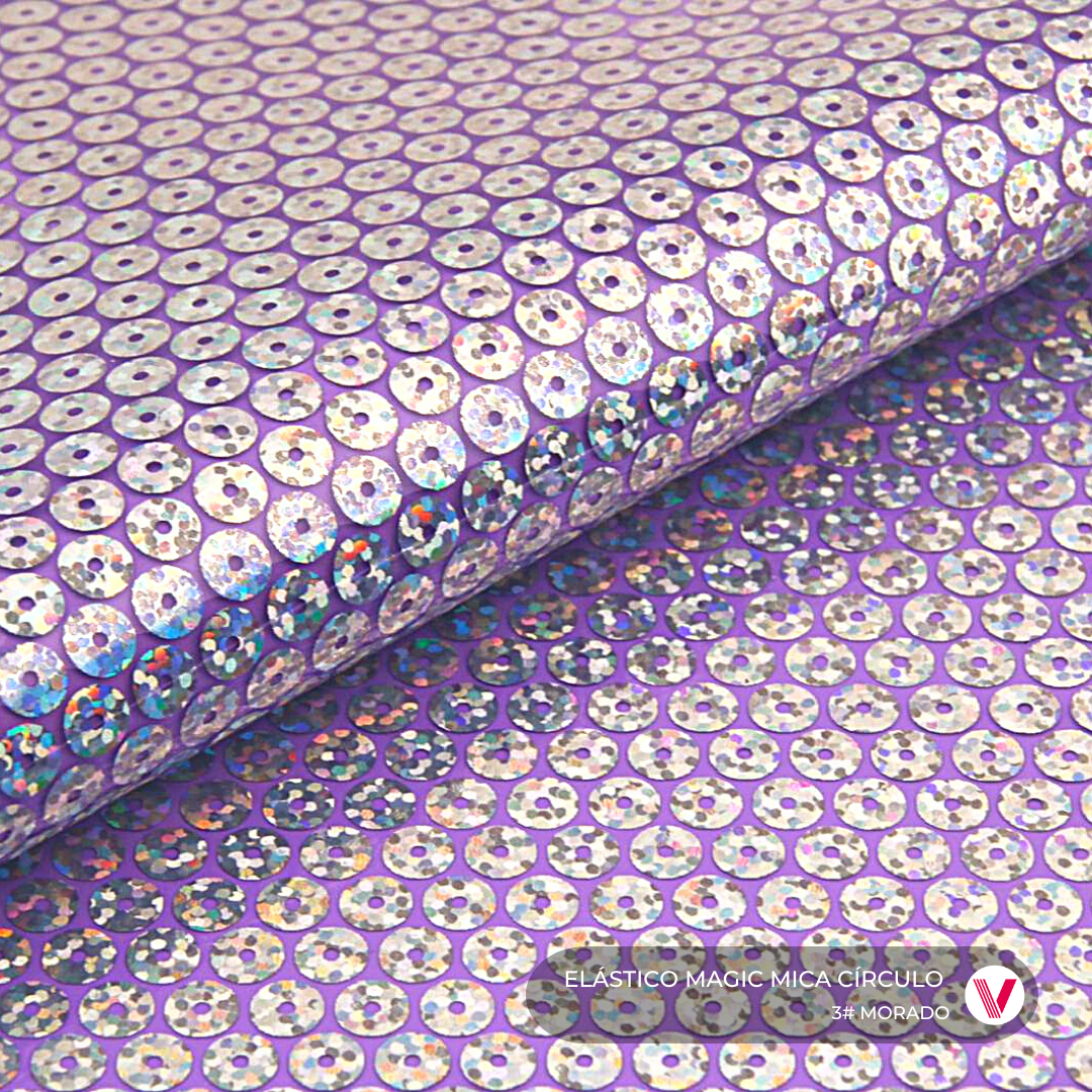 Sintetico Elástico Magic Mica Circulo Morado