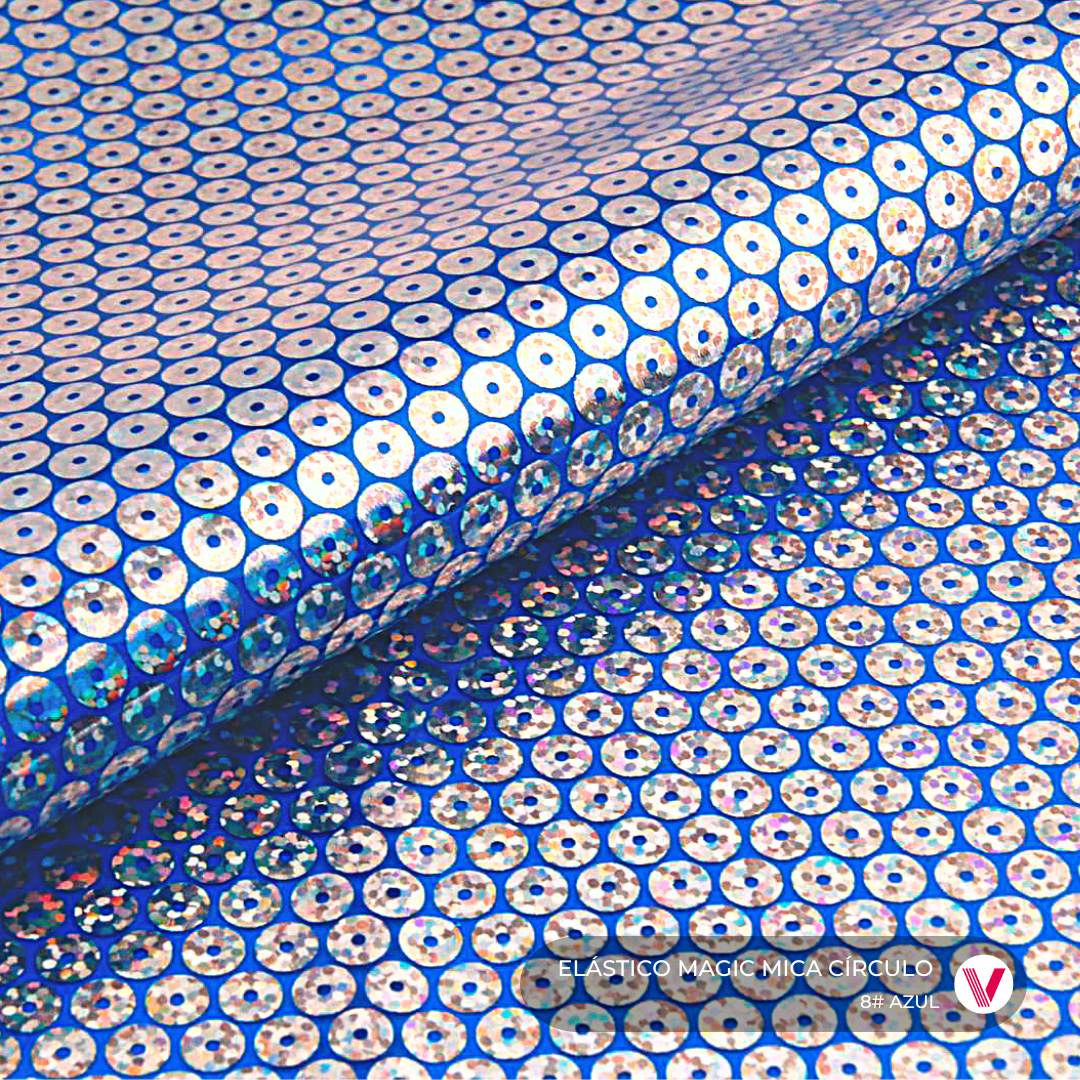Sintetico Elástico Magic Mica Circulo Azul