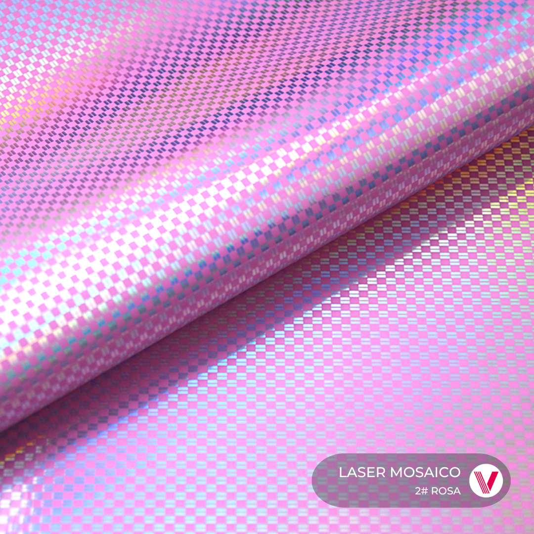 Sintetico Laser Mosaico Rosa