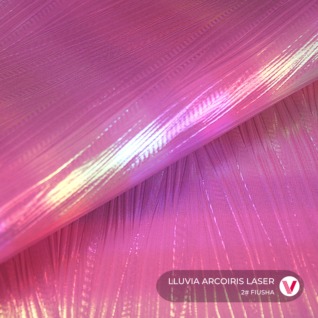 Sintetico Lluvia Arcoiris Laser Fiusha