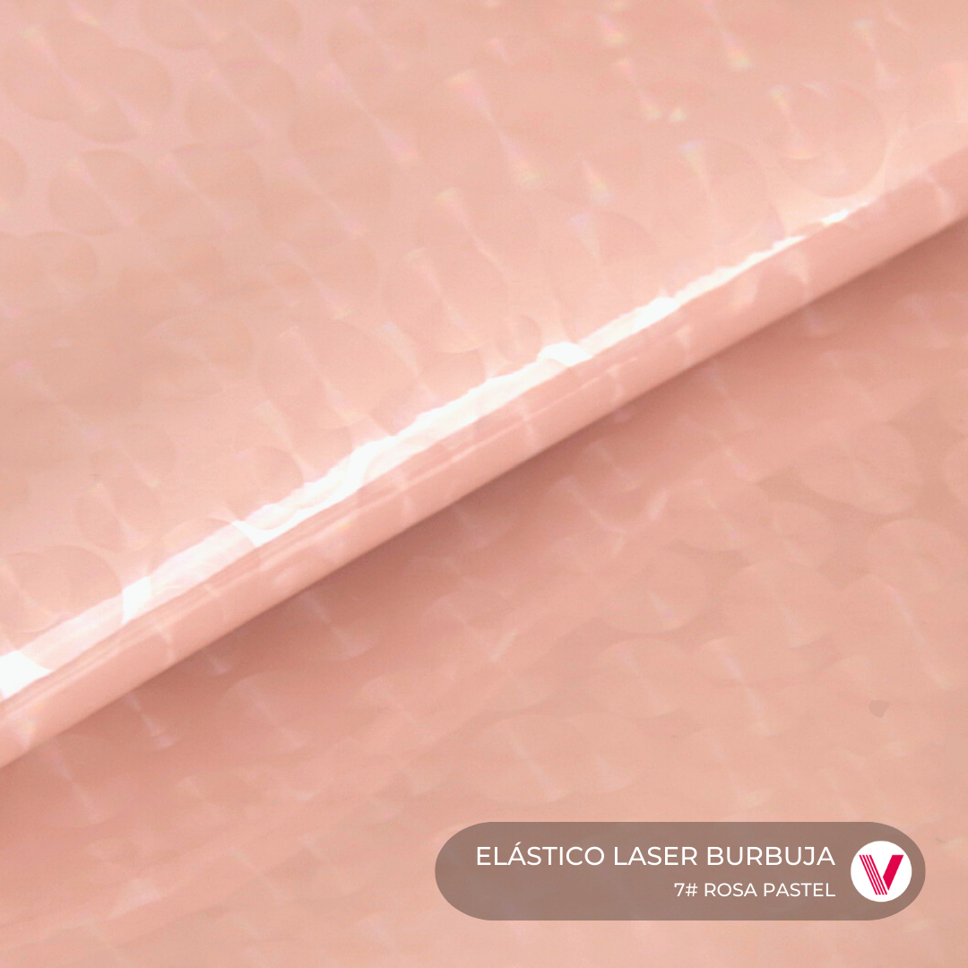 Elástico Laser Burbuja Rosa Pastel