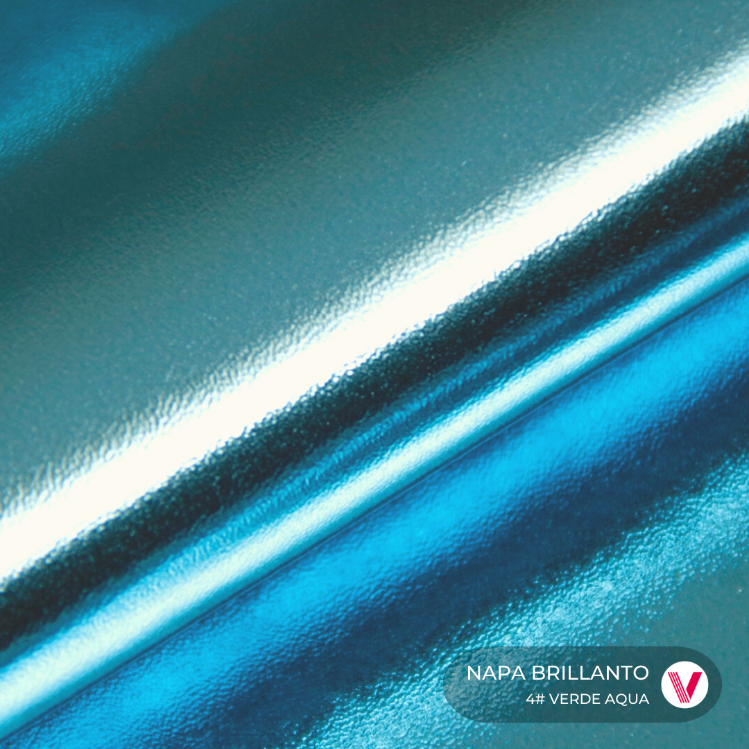 Sintetico Napa Brillanto Verde Aqua