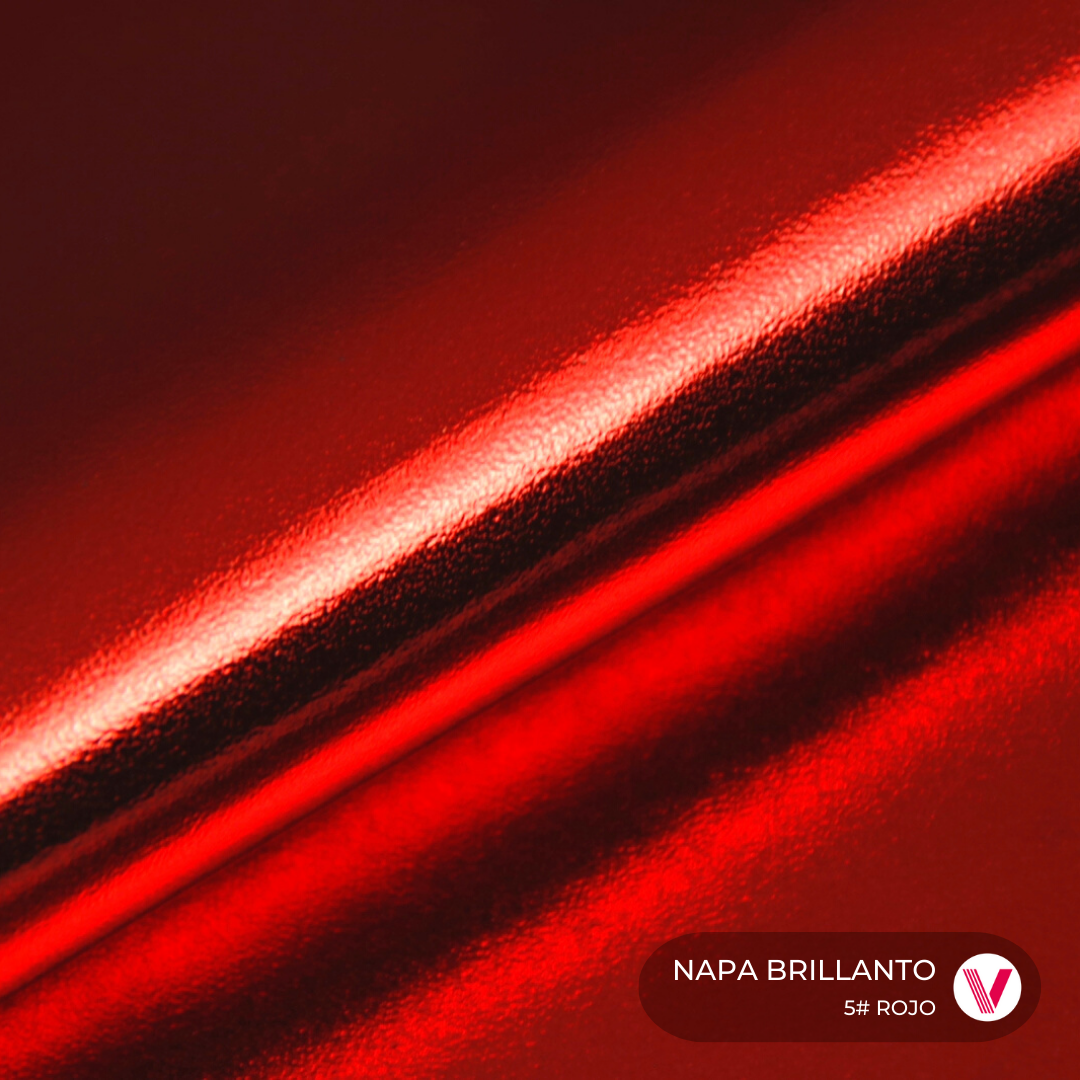 Sintetico Napa Brillanto Rojo