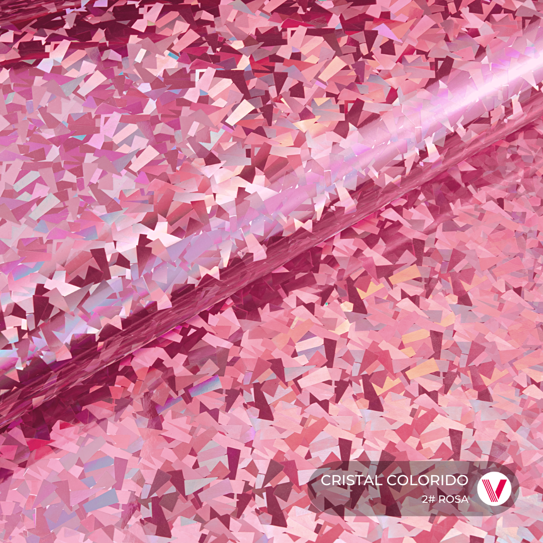 Sintetico Cristal Colorido Rosa