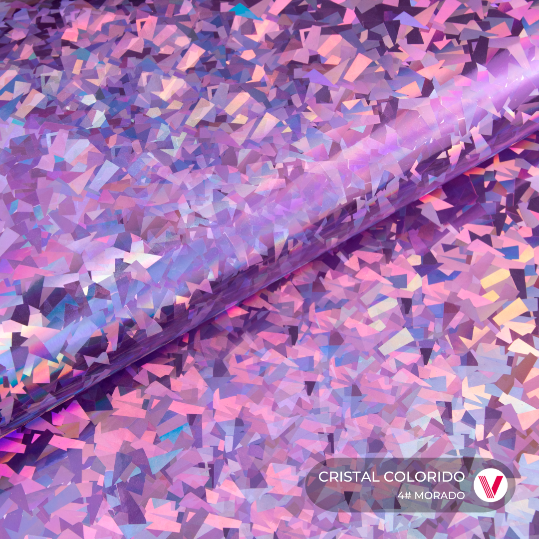 Sintetico Cristal Colorido Morado