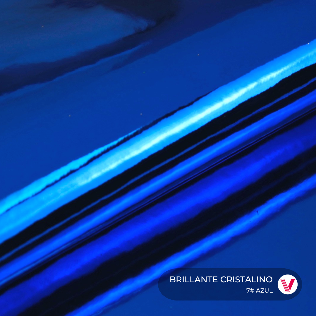 Sintetico Brillante Cristalino Azul