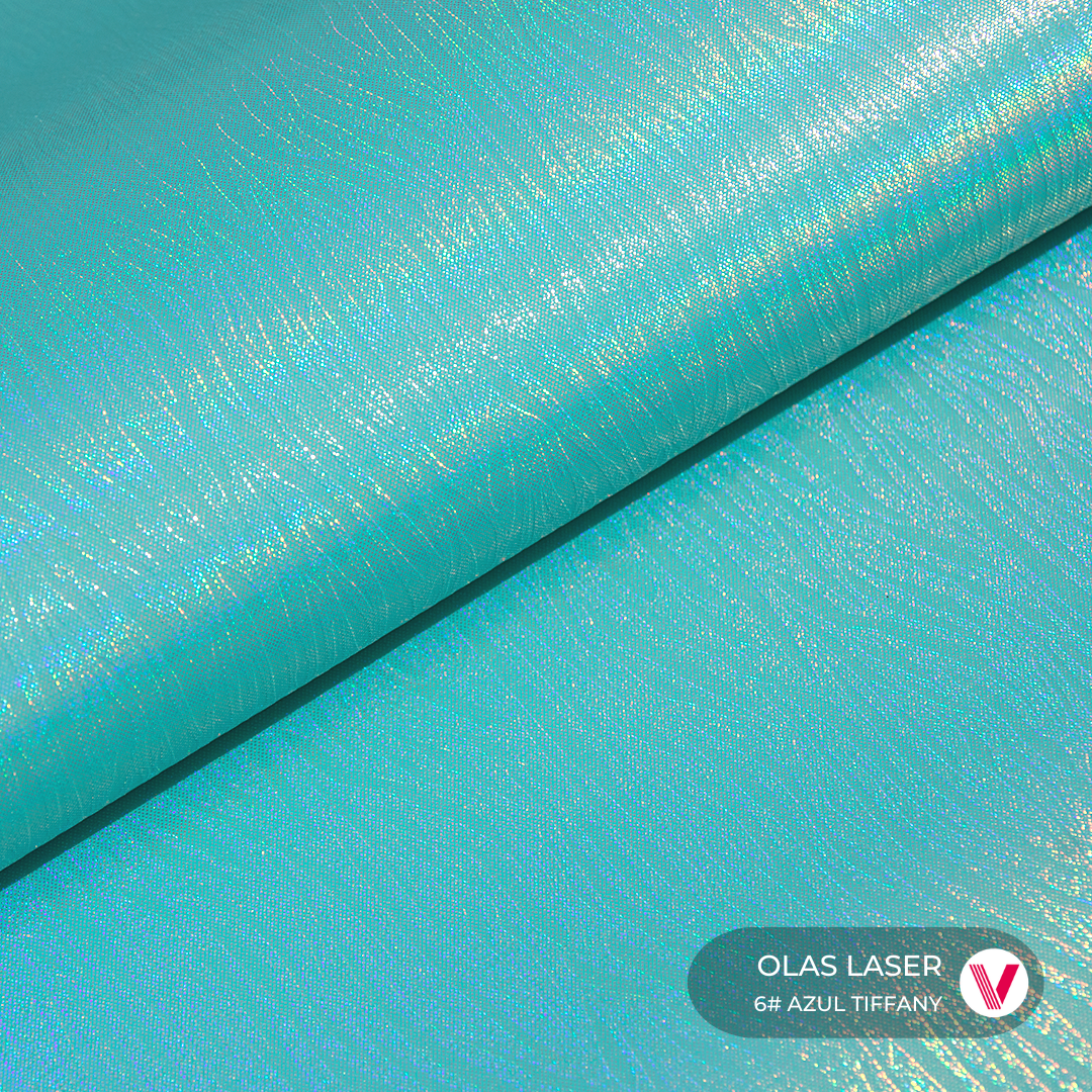 Sintetico Olas Laser Azul Tiffany