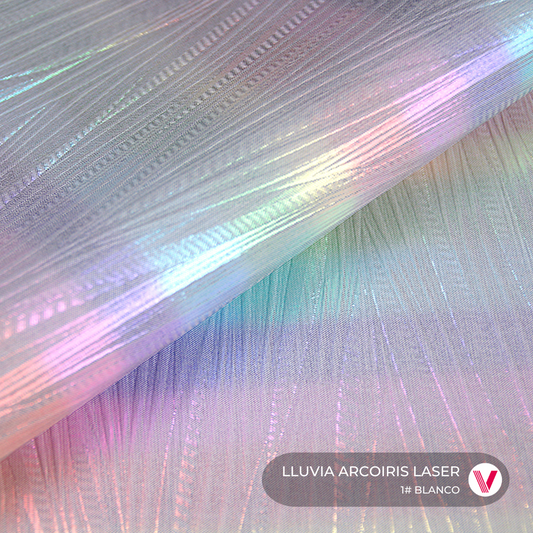 Lluvia Arcoiris Laser Blanco