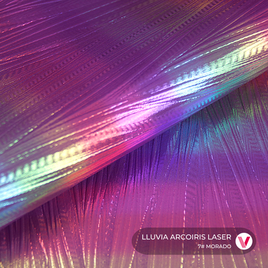 Lluvia Arcoiris Laser Morado