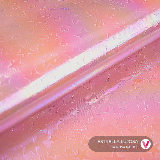 Sintetico Estrella Lujosa Rosa Pastel