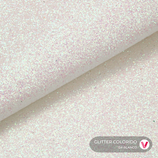 Glitter Colorido Blanco